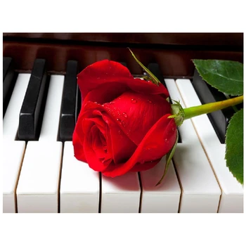 

Crafts Needle Diy Piano Rose Diamond Painting Music Flower Diamond Embroidery Mosaic Picture