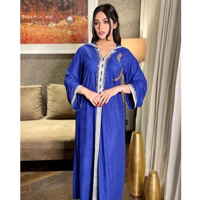 

Jalabiya Ramadan Eid Mubarak Abaya Dubai Turkey Hijab Muslim Fashion Dress Islam Clothing Abayas For Women Arabic Hooded Robe