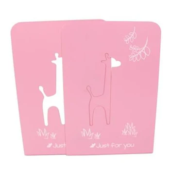 

2pcs Shelf Office Desktop Organizer Book Stand Holder Support Thickened School Cute Out Bookends Cartoon Deer Metal Home