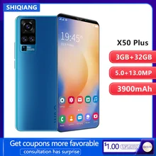 X50 plus Smartphone 13,0 MP Kamera 4G LTE 6,53 Inch Bildschirm 3900mAh Android Dual SIM Karte handy gesicht Entsperren Handys