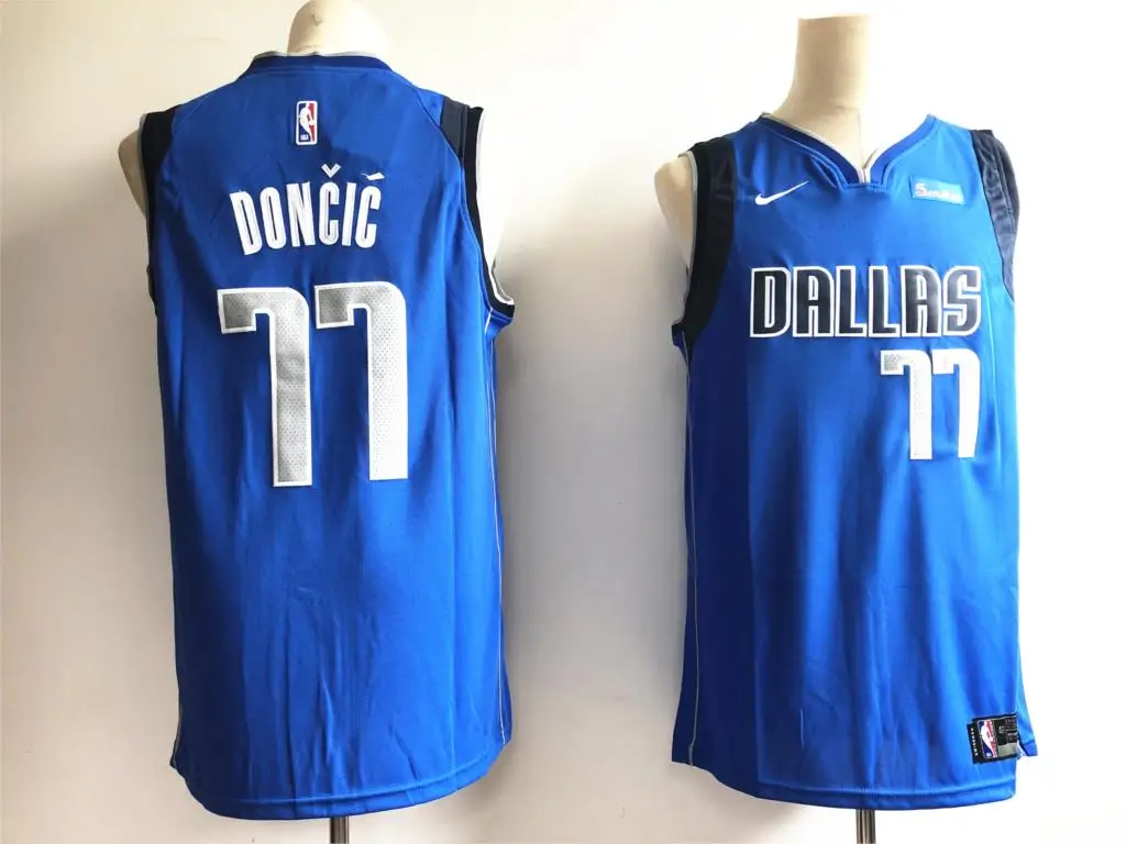 AS PICTURE Сшитые мужские баскетбольные майки Dallas Luka Doncic Dirk Nowitzki camiseta maillot - Цвет: AS PICTURE