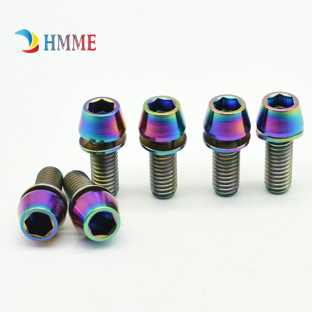 Titanium bolts M6x16 18 20 Brake Allen head cone washer Gold color  (3)