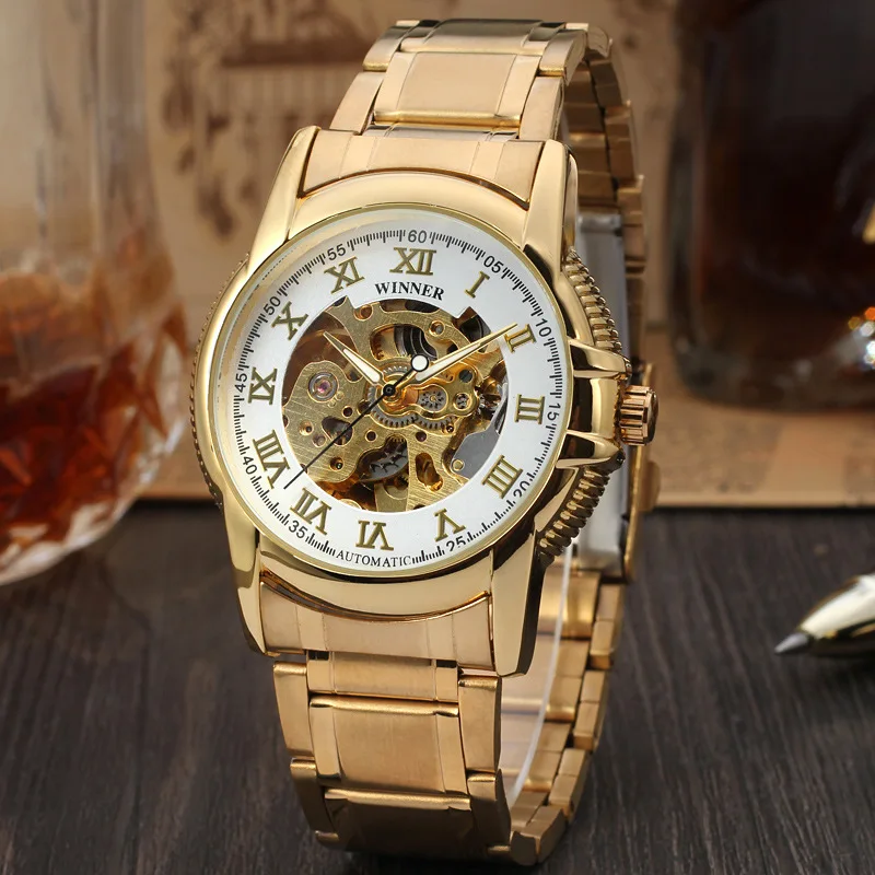 

Winner Winner Watch Men And Women Fashion Casual Calendar Hollow out Fully Automatic Analog Watch