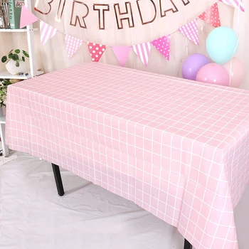 

Disposable Party Table Cloth for Parties Rectangular Pink Tablecloth Waterproof for Events Plastic Table Cover for Home Outdoor