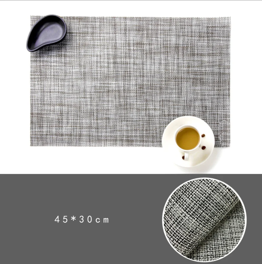 2 pcs Of Nordic Meal Mat Non-slip Coasters Insulation Solid Placemats Linen Non-Slip Home Decoration kitchen Tools - Цвет: Темный хаки