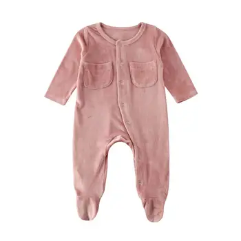

Pudcoco Newborn Baby Girls Boys Velvet Romper 2019 New Winter Long Sleeve Jumpsuit Button Warm Jumper