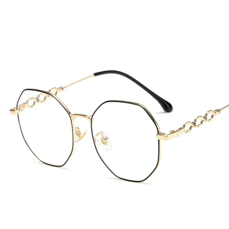 BAGO Trending Anti Blue Ray Women Reading Glasses Retro Metal Spectacles Frames for Female Polygon Clear Lens Octagon Eyeglasses - Цвет оправы: BAGO