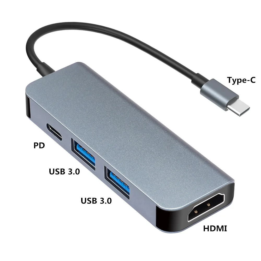 

Type-C To HDMI Thunderbolt 3 4 in1 Hub Hdmi USB-C to HDMI Adapter USB3.0 PD Usb Hub For Huawei P20 Pro Samsung Dex Galaxy S9/S8
