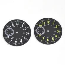 Часы Запчасти Сделай Сам часы 39 мм Световой черный циферблат подходит для 6497 с ручным заводом часовой механизм, часы детали для часов