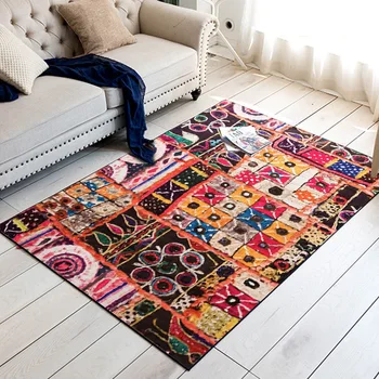 

Retro Bohemian style Carpet For Living Room Sofa Table Anti-Skid Antifouling Cushion Floor Room Mat