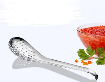 

Stainless Steel Caviar Strainer Spoon Molecular Mixologist Slotted Bar Spoon Spherification Spoons Free Shipping SN2090