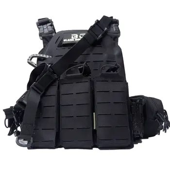 

QCMS Basic Tactical Vest BPC Plate Modular Chest Hook Vest - Black