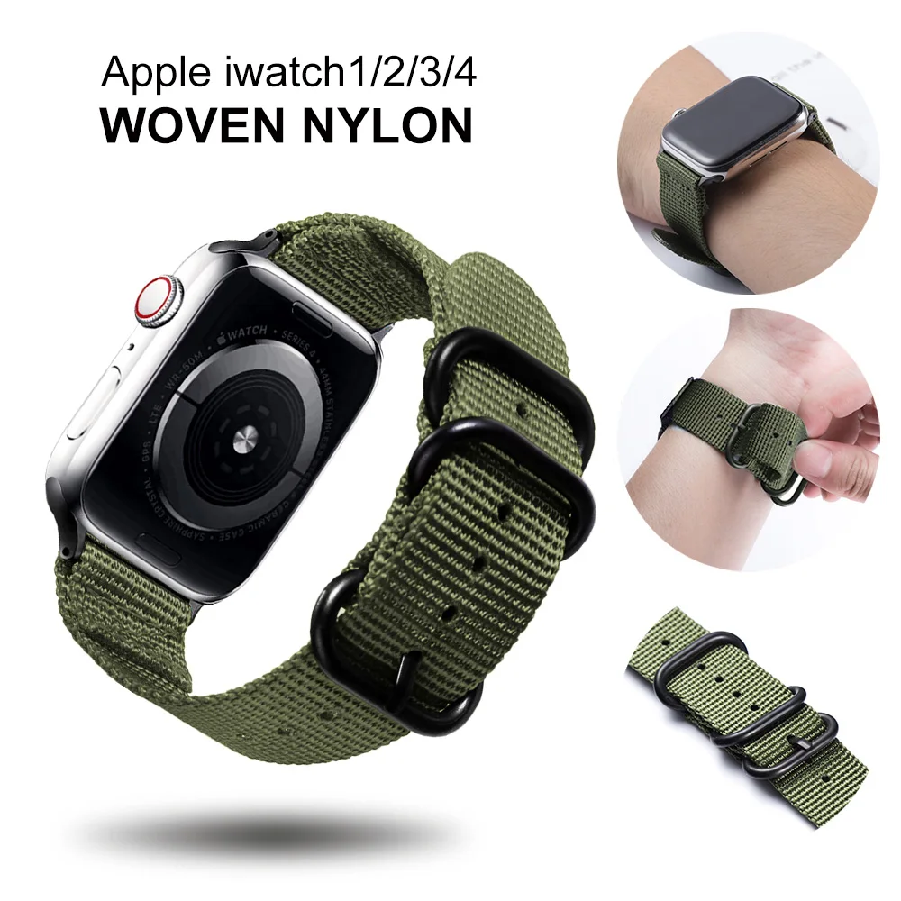 Nylon Apple Watch Nylon Watchband for Series 5 42mm 38mm fabric like strap iwatch 4 3 1
