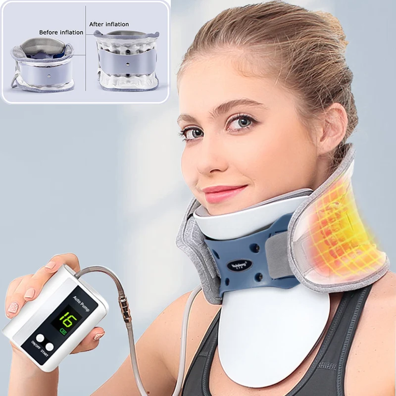 

Electric Automatic Inflatable Neck Traction Cervical Vertebrae Air Traction Medical Neck Therapy Device Pain Relief posture