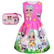 Летняя детская одежда, платье принцессы с принтом в виде животных, Повседневные Вечерние платья без рукавов из хлопка для девочек на Рождество