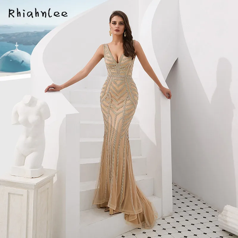 Rhiahn, сексуальные серые вечерние платья, спагетти ремень, vestidos de festa, бисерное милое декольте, диамонт, официальное платье, реальные фотографии