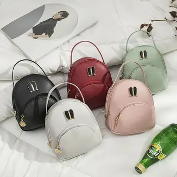 

Women Girls Backpack Bag Leather Backpack Mini Rucksack Purse Travel bags Casual Solid Color