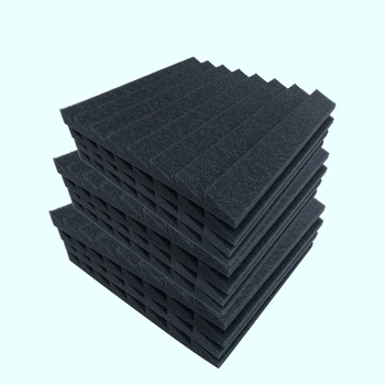 

Quality 24Pack Trapezoidal Triple-cornered Soundproof Foam Sound Proof Padding Treatment for Echo Bass Insulation 12x12x1 inch
