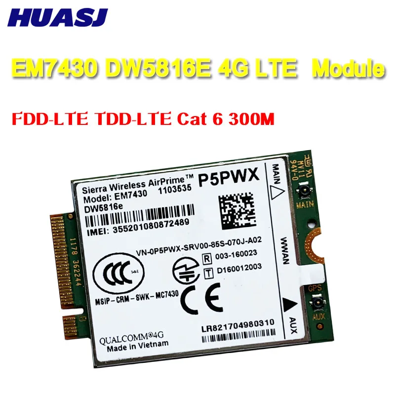 Huasj-para Em7430 Dw5816e Gobi6000 Cat6 300m 4g Lte Segunda Guerra Mundial Dw5816e para 7280 7285 7290 7389 7390 7480 7490 E7470 - Imagem 2