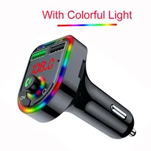 

Car FM Transmitter Bluetooth 5.0 Adapter MP3 Player Wireless Handsfree Audio Receiver Ambient Light Quick Charger