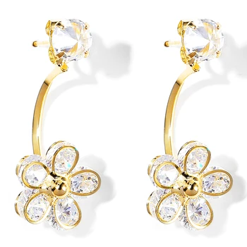 

Ant Angel 2020 Simple Delicte OL Style Plum Blossom Ear Drop For Office Women Zircon 14 K Gold Plated Drop Earrings Party Gift