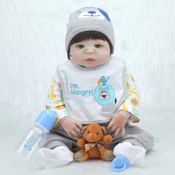 

22inches 55CM full body silicone doll rebirth baby shower toy realistic newborn princess baby doll Bonecas Bebe rebirth Christma