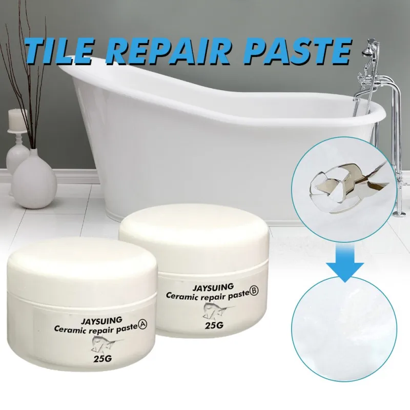Ceramics And Furniture Repair Cover Wall Scratch Touch Up Restorer Of Washbasin, Ceramic Tile, Bathtub,Veneer Restore Any Homes afbeelding