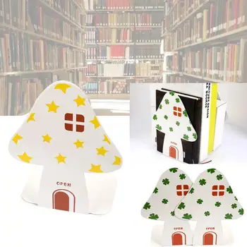 

Bookends Frame Creative Bookend Home Book Accessories Office Stationery Mushroom Shape Iron Convenient Durable Bookends Metal
