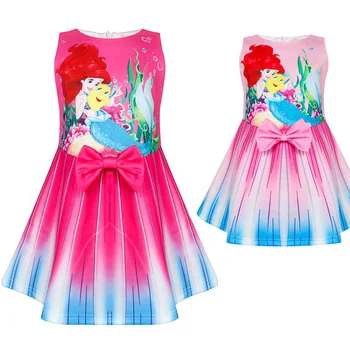

New Year Red Girl Christmas party Little Mermaid Ariel Princess Dress Cosplay Kids Baby Girl Mermaid Children Halloween Costumes