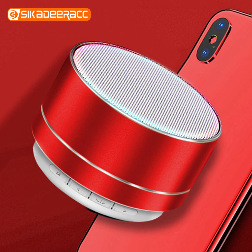 Портативная Bluetooth-колонка миниатюрная TF-карта светодиодная подсветка USB для Xiaomi