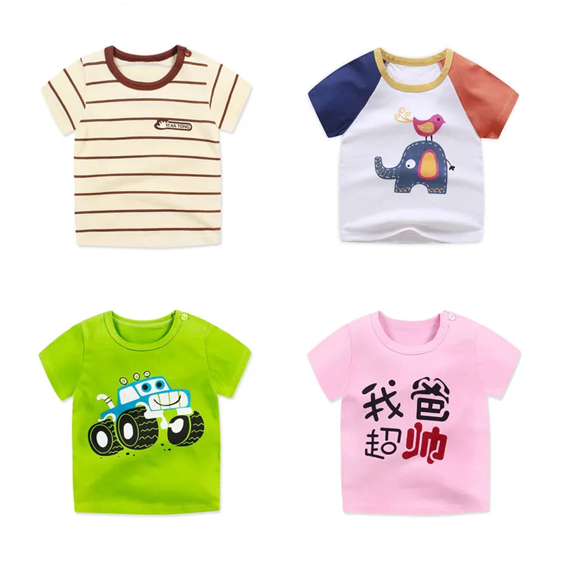 New T-Shirts Clothing Tees Short-Sleeve Newborn Infant Baby's Girls Boys Cartoon Cotton  16Rrjogy