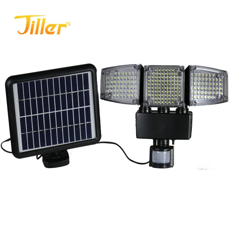 

Manufacturers Direct Selling Solar Garden Lamp Sensor Light 188LED Family Lighting Wall Lamp Waterproof Three Head Wall Lamp