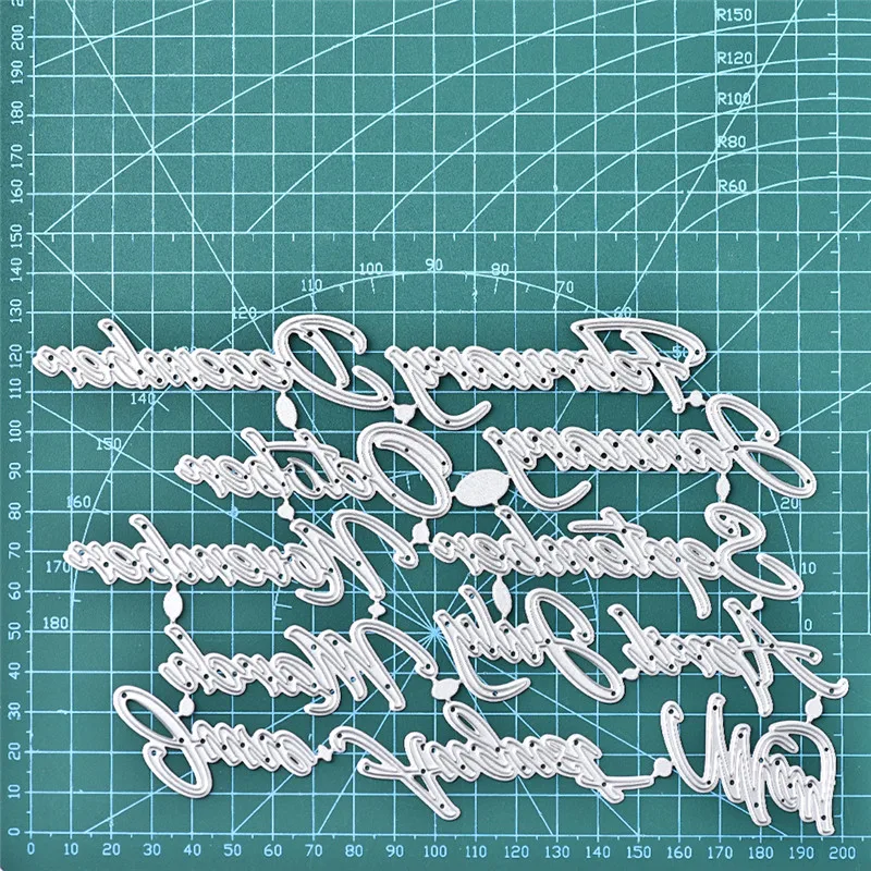 

Eastshape 12 Pcs/lot Word Frame Month Metal Cutting Dies New 2019 Scrapbooking Die Cuts for Card Making DIY Embossing Cuts Craft
