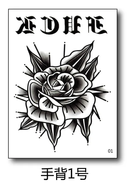 Waterproof Temporary Tattoo Sticker Flower Rose Fake Tatto Flash Tatoo Hand Arm Foot Back Tato body art for Girl Women Men