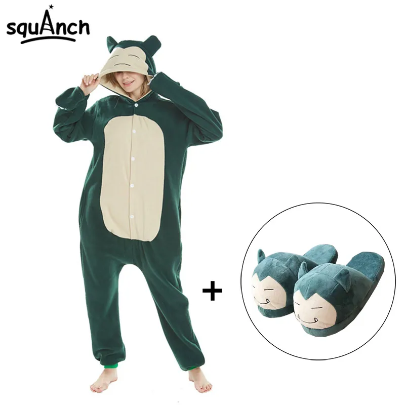 Snorlax/тапочки кигурумис костюм с героями мультфильмов Комбинезоны для взрослых