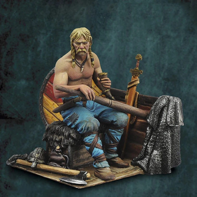 

1/32 ancient man warrior sit with sword Resin figure Model kits Miniature gk Unassembly Unpainted