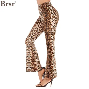 

BRSR Europe and The United States 2020 Spring Slim Slim Leopard Flared Pants Women High Waist Wide Leg Trousers