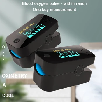 

Pulse Oximeter Finger Digital OLED SpO2 PR PI Monitor Oximeter Portable Infrared Meter Blood Oxygen Oximeters Home Gift Black