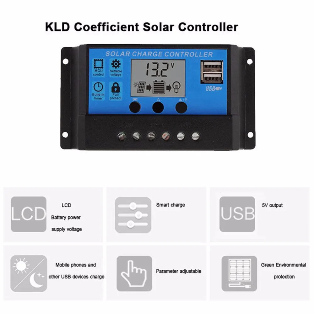 50W 12 V/5 V силиконовая солнечная панель с двойным выходом USB солнечная батарея-зарядное устройство с 10/20/30A/40A/50A MPPT Контроллер заряда