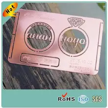 Металлическая визитная карточка членства, индивидуальное покрытие розового золота, матовое Свадебное приглашение