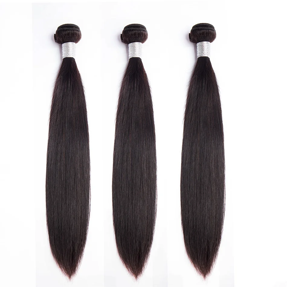 

Alibele Bundles Straight Hair Extension Brazilian Hair Weave Bundle Black Color Remy Brazilian Straight Hair 3 Bundle