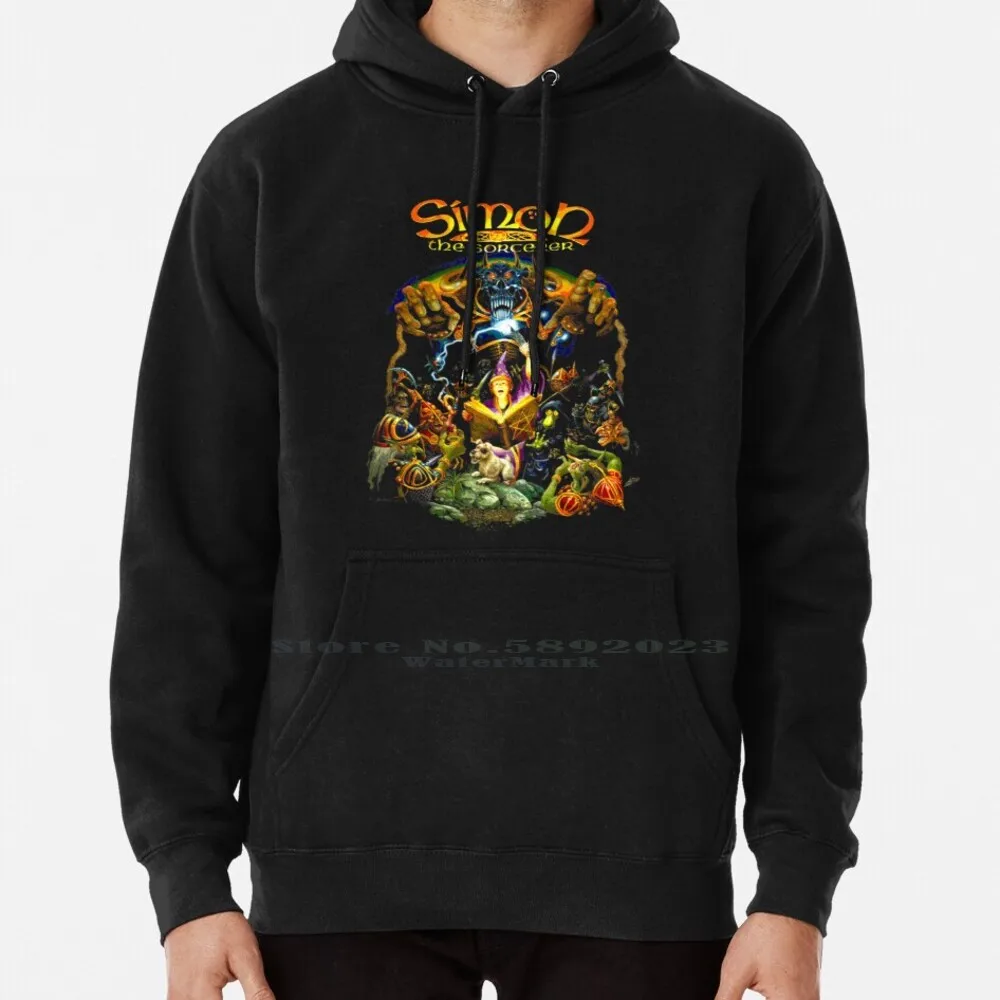 Simon The Witch Felpa Con Cappuccio Maglione 6Xl Cotone Simon The Witch Adventure Videogioco Cult Movie Women Teenage Pullover Di Grandi Dimensioni