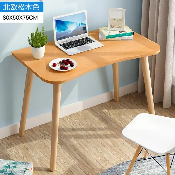Size B Wood color Современный Рабочий стол, домашний компьютерный стол, рабочий стол, для студентов, письменный стол, офисный, для спальни, стол с деревянными ножками - Цвет: Size B Wood color