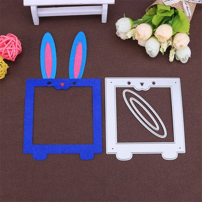 

Cute Rabbit Shape Frames Metal Cutting Dies Scrapbooking Stencil DIY Paper Card Decorative Embossing Die Cut Craft Dies New