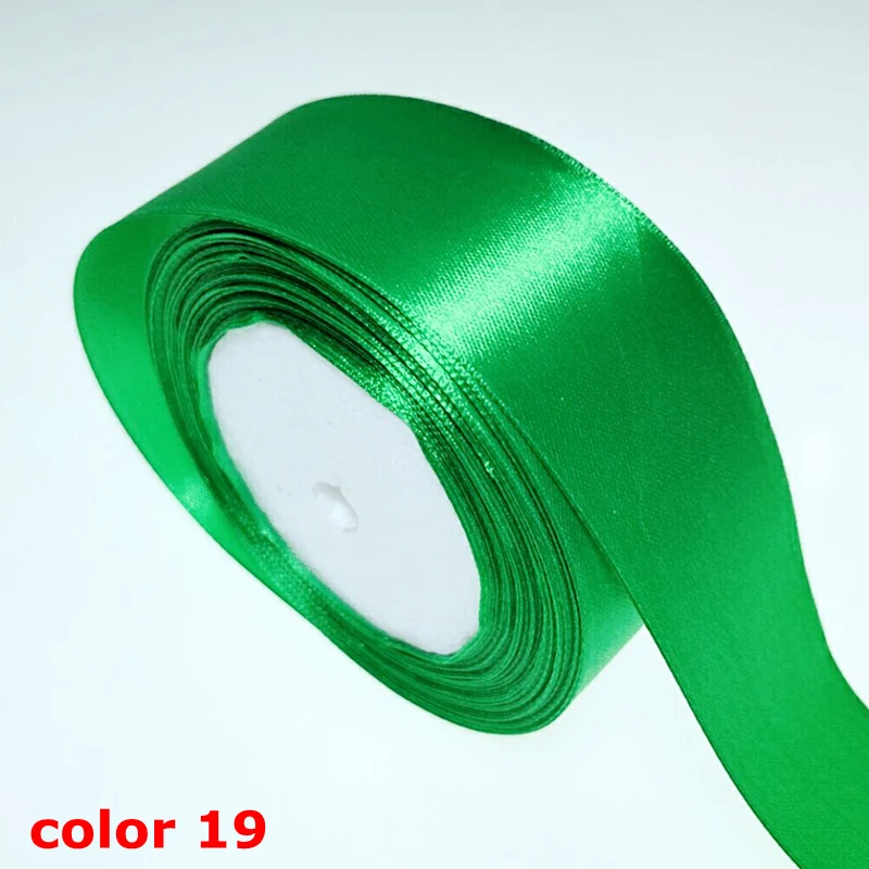 HL 5 meters 15/20/25/40/50mm  Solid Color Satin Ribbons Wedding Decorative Gift Box Wrapping Belt DIY Crafts
