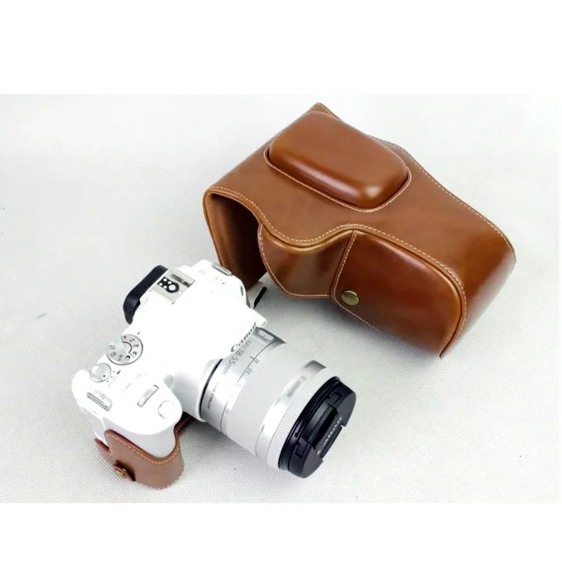 Роскошный чехол-сумка из искусственной кожи для камеры Canon EOS 200D 200DII 200D2 KISS X9 Rebel SL2 SLR с ремешком и съемным аккумулятором
