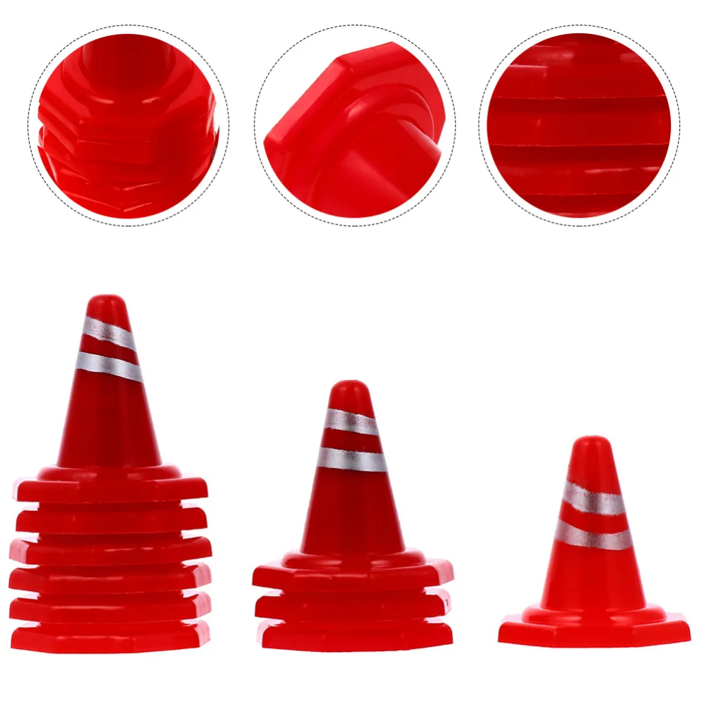 20 piezas señales de tráfico conos de carretera señales de bloqueo de carretera de simulación (estilo aleatorio)