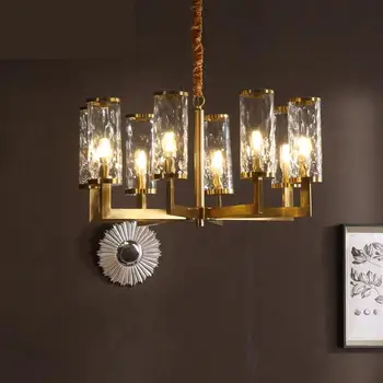 

lyustra lampa Modern living room Led chandeliers bedroom restaurant American style luxury copper Antique Style