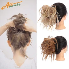 Allaosify 40 г резинка для волос булочка пончик-шиньон синтетические волосы для наращивания Высокая температура волокна поддельные волосы кусок для женщин