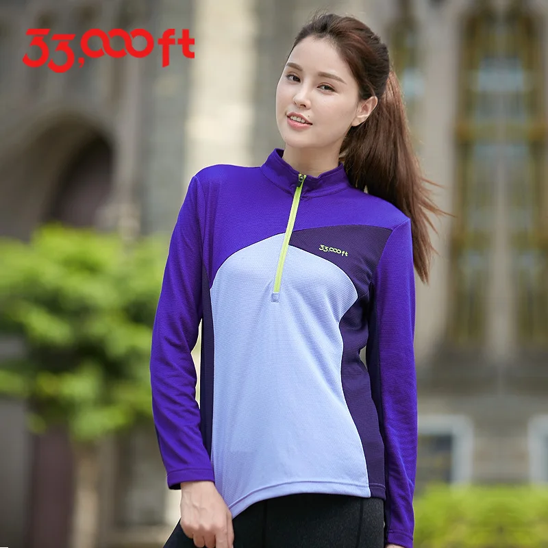 Purple Открытые летние эластичные тонкие длинная, с коротким рукавом дышащий Быстросохнущий с капиллярами для отвода влаги удобные спортивные беговые кемпинга одежда альпинистская - Цвет: Purple